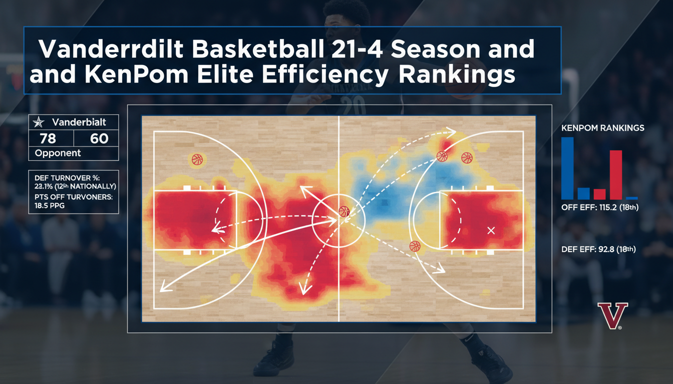 Vanderbilt Basketball 21-4 Season and KenPom Elite Efficiency Rankings
